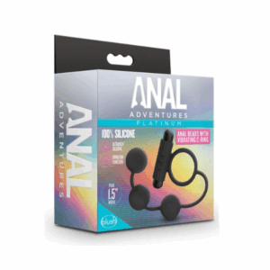 Anal Adventures Platinum Anal Beads With Vibrating C-Ring